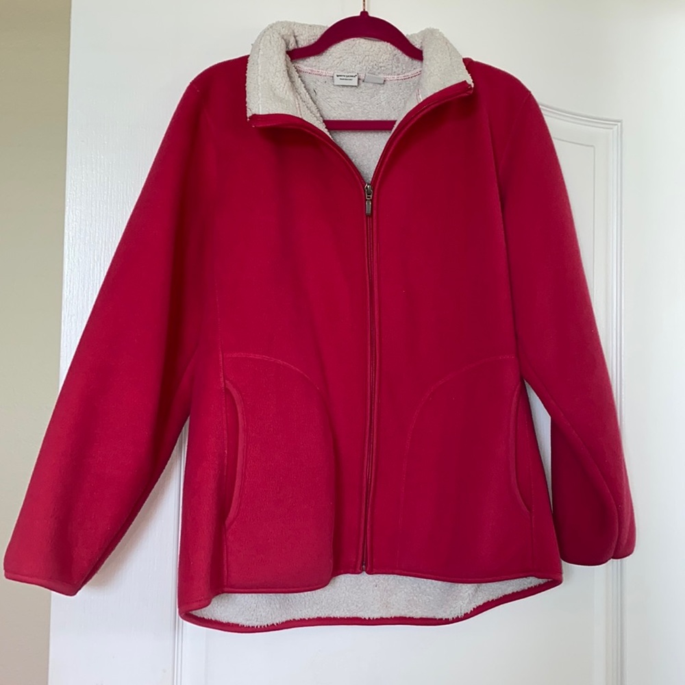 White Sierra Pink Fuzzy Sweater/ Jacket - Picture 3 of 14